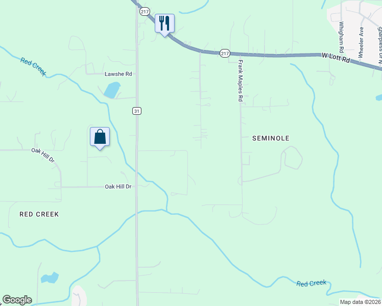 map of restaurants, bars, coffee shops, grocery stores, and more near 4316-4398 Renee Road East in Semmes