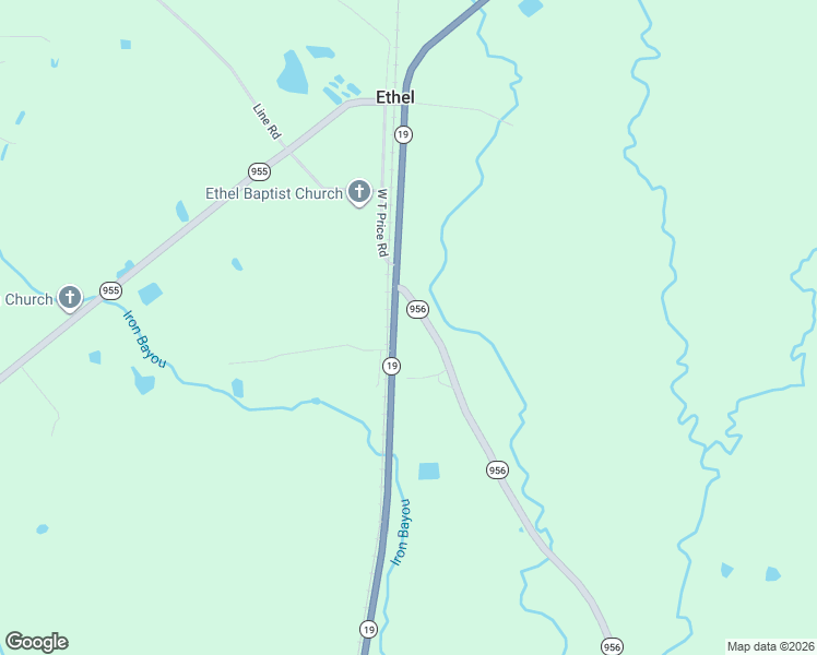 map of restaurants, bars, coffee shops, grocery stores, and more near 3457 Louisiana 19 in Ethel