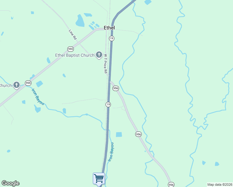 map of restaurants, bars, coffee shops, grocery stores, and more near 3457 Louisiana 19 in Ethel