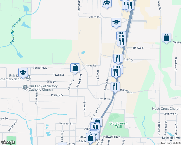 map of restaurants, bars, coffee shops, grocery stores, and more near 161 Oak Lane in Crestview