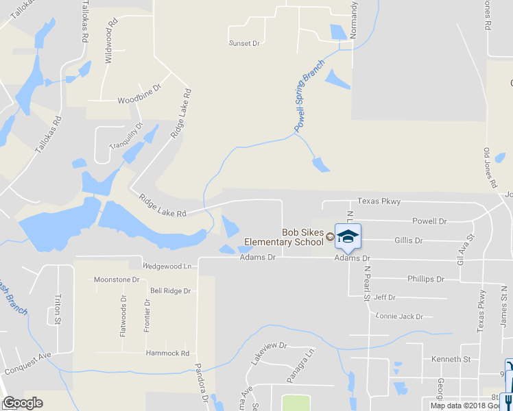 map of restaurants, bars, coffee shops, grocery stores, and more near 246 Ridge Lake Road in Crestview