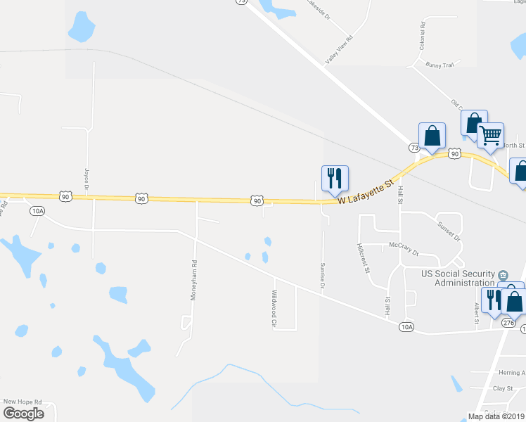 map of restaurants, bars, coffee shops, grocery stores, and more near 2987 Tracy Drive in Marianna