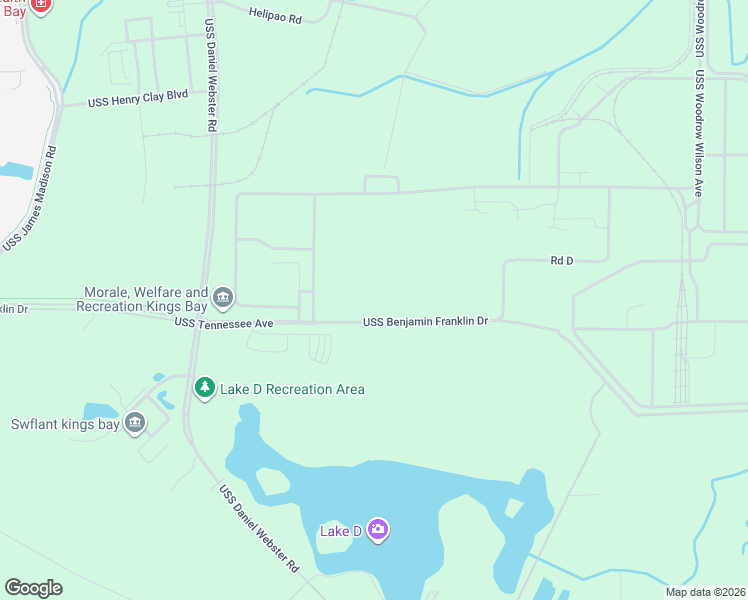 map of restaurants, bars, coffee shops, grocery stores, and more near 937 Uss Daniel Webster Road in Kings Bay Base