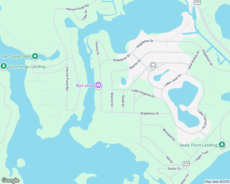 map of restaurants, bars, coffee shops, grocery stores, and more near 2800 Martin Drive in Donalsonville