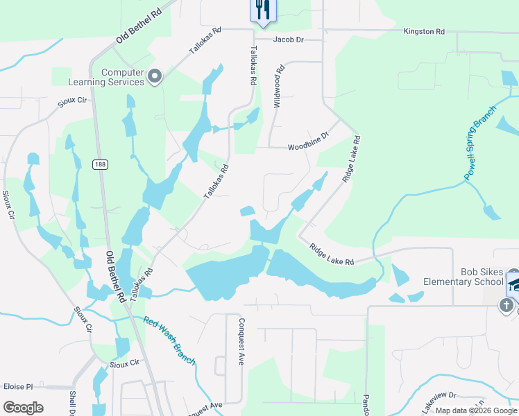 map of restaurants, bars, coffee shops, grocery stores, and more near 128 Tranquility Drive in Crestview