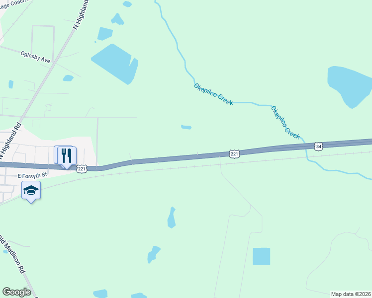 map of restaurants, bars, coffee shops, grocery stores, and more near 12161 U.S. 84 in Quitman