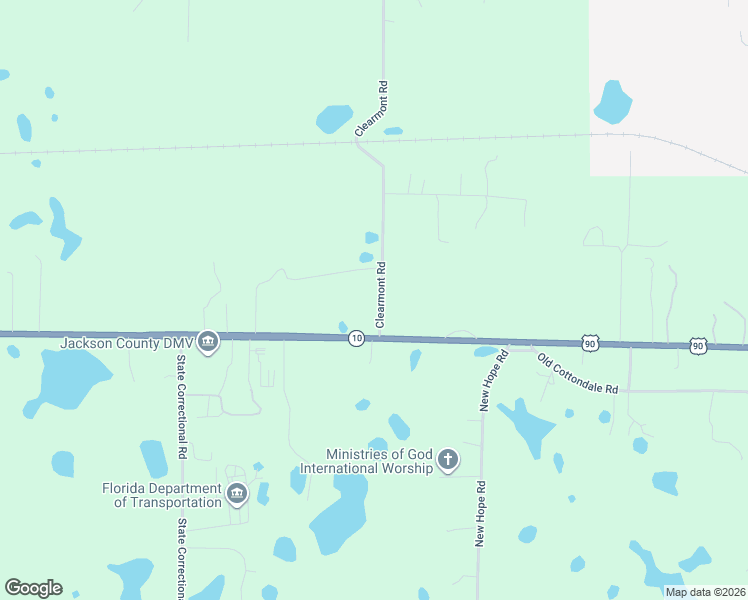 map of restaurants, bars, coffee shops, grocery stores, and more near 3023 Clearmont Road in Marianna