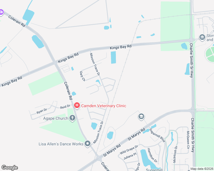 map of restaurants, bars, coffee shops, grocery stores, and more near 206 Tapique Lane in St. Marys