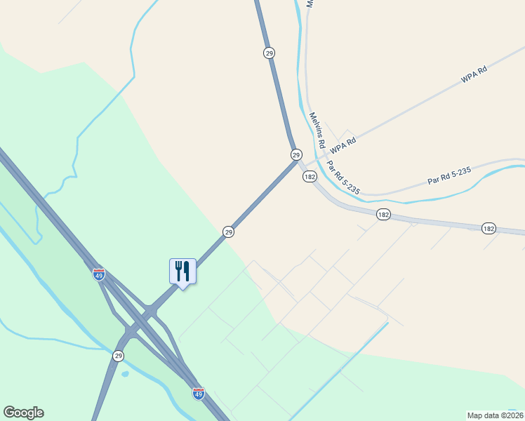 map of restaurants, bars, coffee shops, grocery stores, and more near 7119 Louisiana 29 in Bunkie