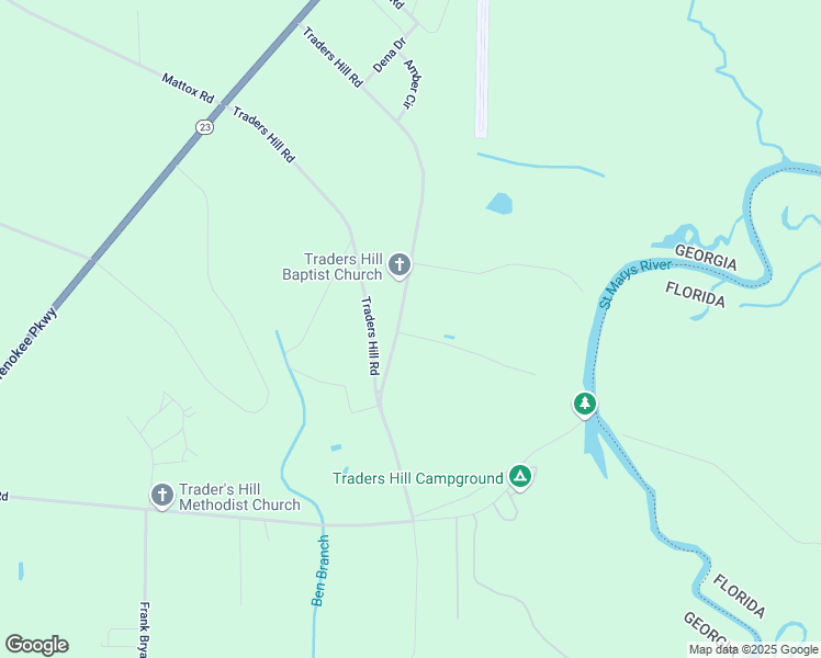 map of restaurants, bars, coffee shops, grocery stores, and more near 849 Traders Hill Road in Folkston