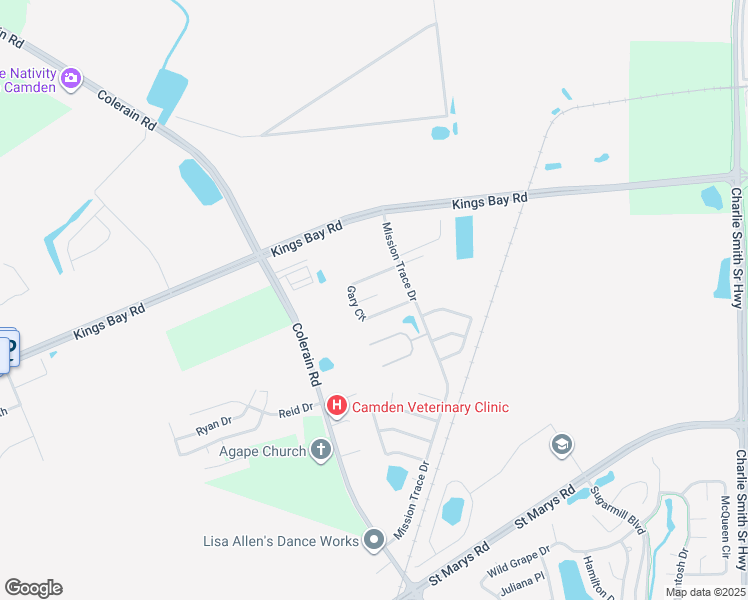 map of restaurants, bars, coffee shops, grocery stores, and more near 101-199 Marshall Court in Saint Marys