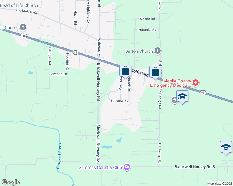 map of restaurants, bars, coffee shops, grocery stores, and more near 4216 Vacu Maid Drive in Wilmer