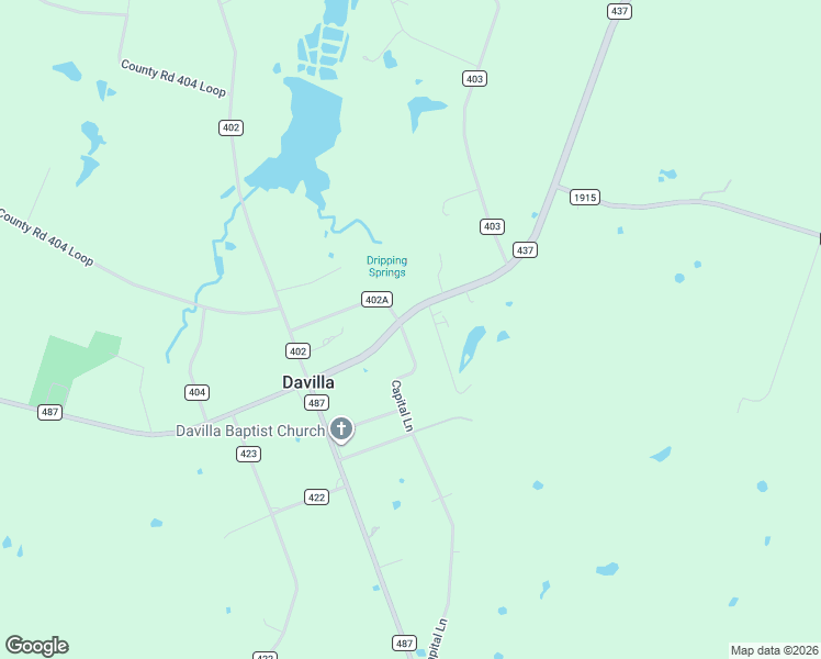 map of restaurants, bars, coffee shops, grocery stores, and more near 171 Capital Lane in Davilla