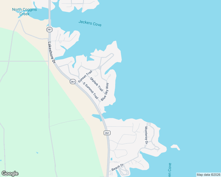 map of restaurants, bars, coffee shops, grocery stores, and more near 308 Blue Sky Way in Buchanan Dam