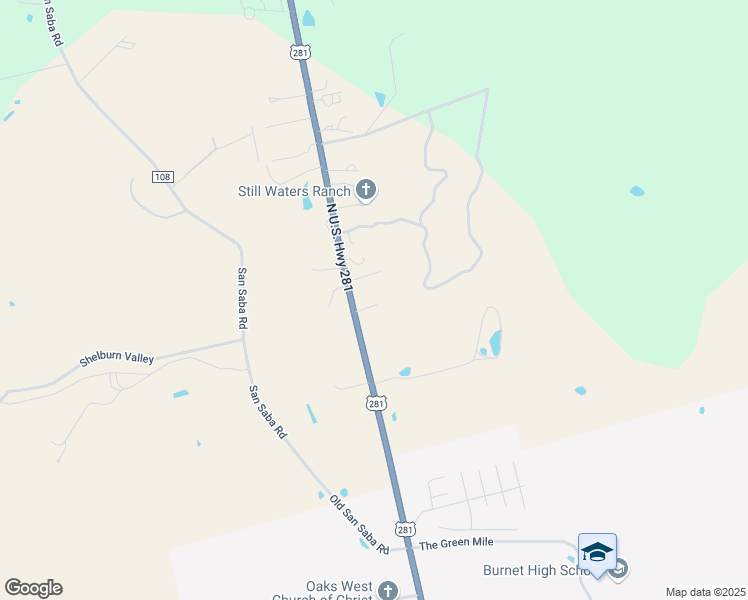 map of restaurants, bars, coffee shops, grocery stores, and more near 2899 U.S. 281 in Burnet
