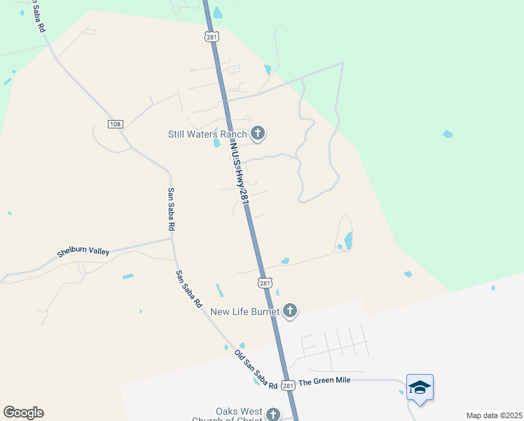 map of restaurants, bars, coffee shops, grocery stores, and more near 2899 U.S. 281 in Burnet