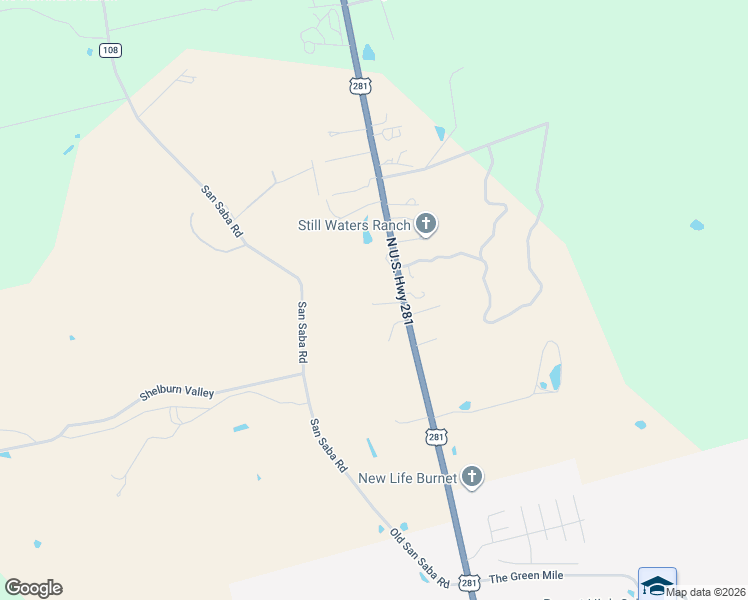 map of restaurants, bars, coffee shops, grocery stores, and more near 3022 U.S. 281 in Burnet