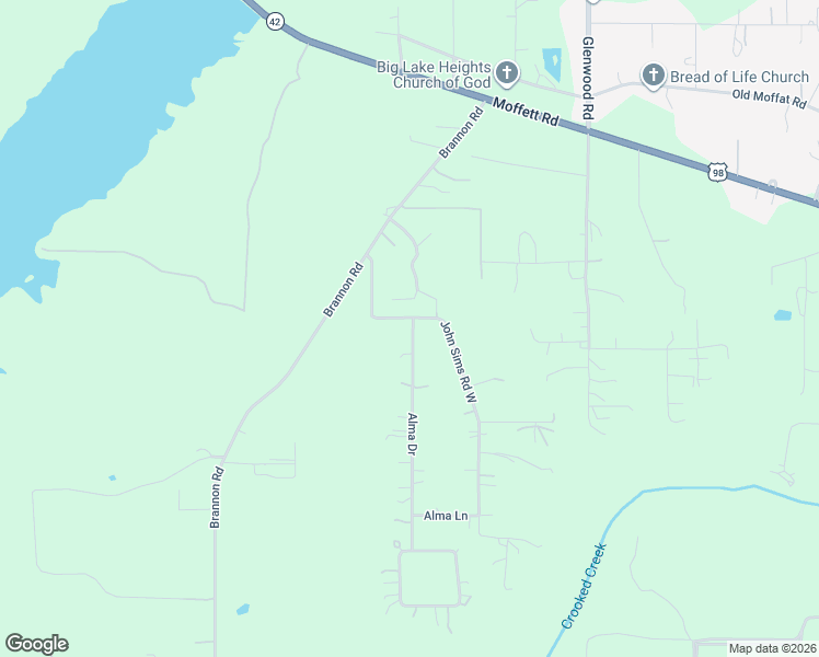 map of restaurants, bars, coffee shops, grocery stores, and more near 4695 Alma Drive in Wilmer