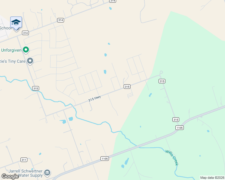 map of restaurants, bars, coffee shops, grocery stores, and more near 996-1070 County Road 315 in Jarrell
