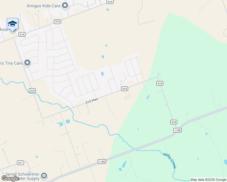 map of restaurants, bars, coffee shops, grocery stores, and more near 996-1070 County Road 315 in Jarrell