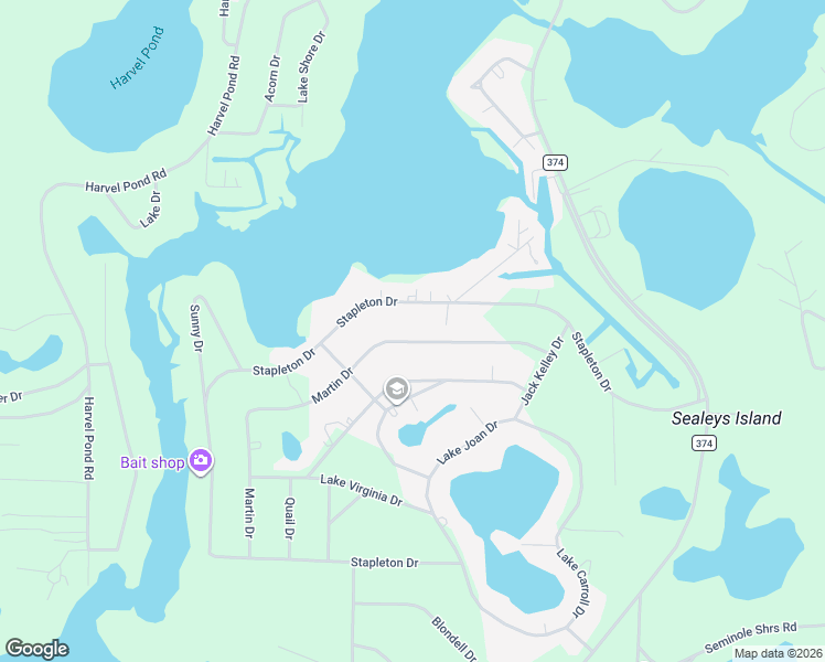 map of restaurants, bars, coffee shops, grocery stores, and more near 2708 Martin Drive in Donalsonville