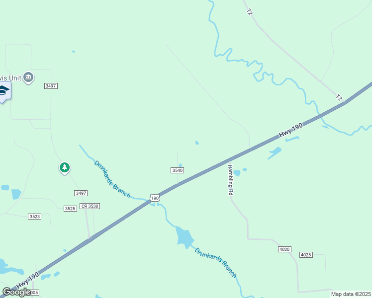map of restaurants, bars, coffee shops, grocery stores, and more near 128 County Road 3540 in Woodville