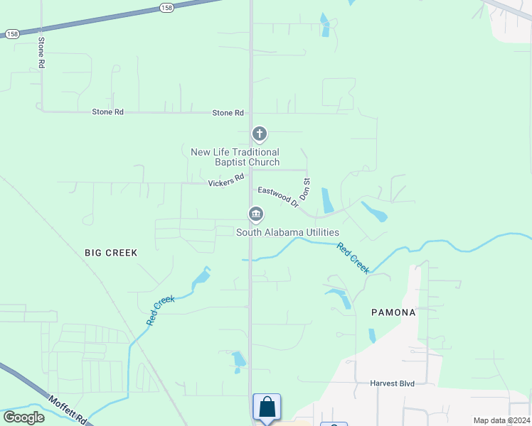 map of restaurants, bars, coffee shops, grocery stores, and more near 4838 McCrary Road in Semmes