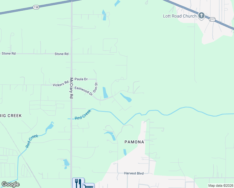 map of restaurants, bars, coffee shops, grocery stores, and more near 9 Eastwood Drive in Semmes