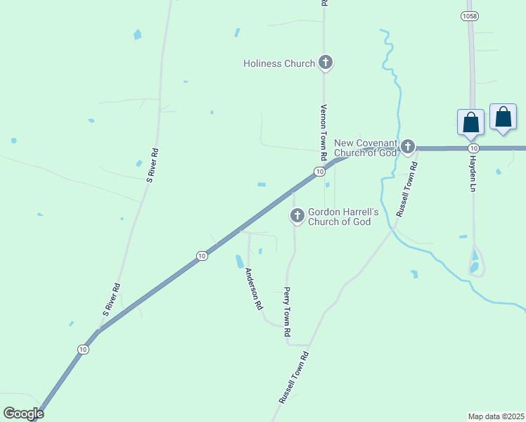 map of restaurants, bars, coffee shops, grocery stores, and more near 15375 Louisiana 10 in Roseland