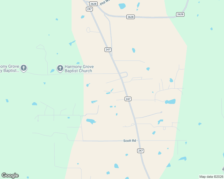 map of restaurants, bars, coffee shops, grocery stores, and more near 889 Farm to Market Road 247 in Huntsville