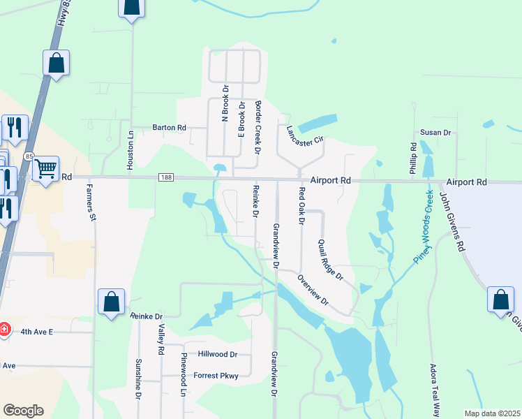 map of restaurants, bars, coffee shops, grocery stores, and more near 5837 Reinke Drive in Crestview