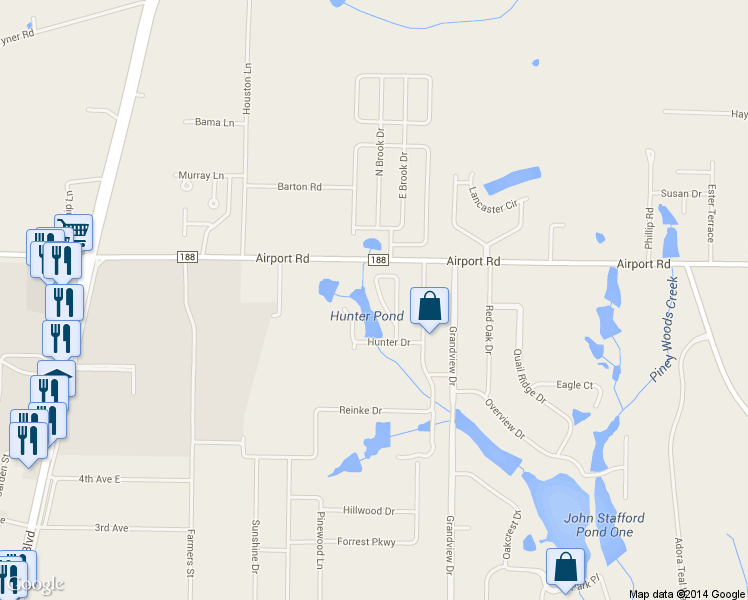 map of restaurants, bars, coffee shops, grocery stores, and more near 135 Winchester Way in Crestview