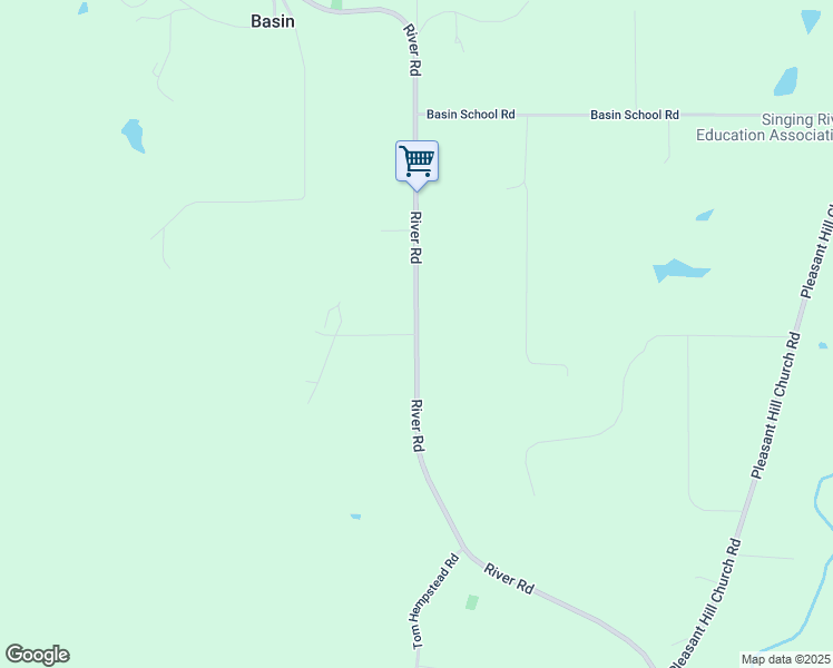 map of restaurants, bars, coffee shops, grocery stores, and more near 2193 River Road in Lucedale