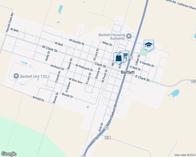 map of restaurants, bars, coffee shops, grocery stores, and more near 317 South Emma in Bartlett