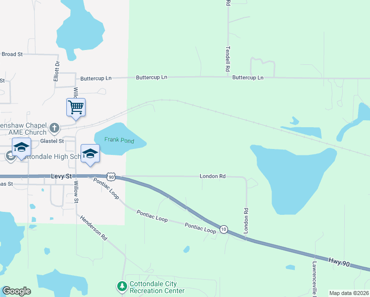 map of restaurants, bars, coffee shops, grocery stores, and more near in Cottondale