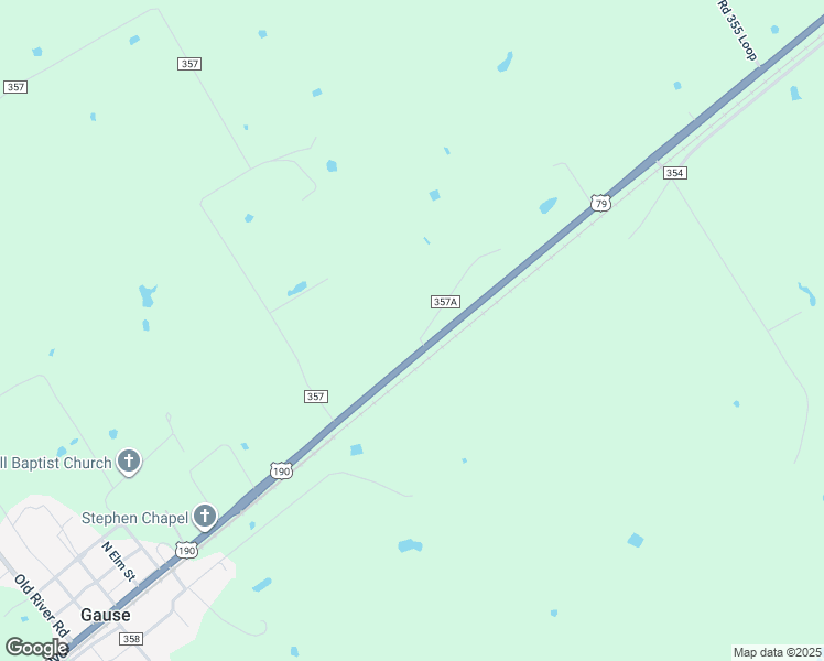 map of restaurants, bars, coffee shops, grocery stores, and more near 127 County Road 357A in Gause