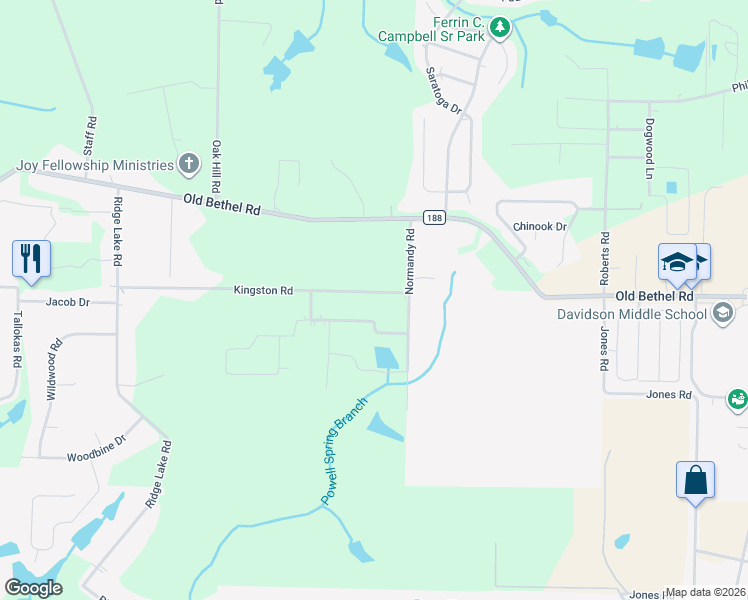 map of restaurants, bars, coffee shops, grocery stores, and more near 2592 Kingston Road in Crestview