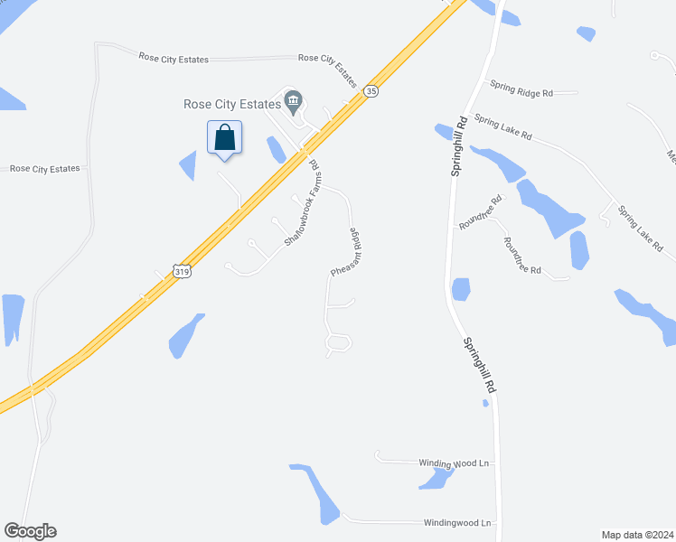 map of restaurants, bars, coffee shops, grocery stores, and more near 100 Pheasant Ridge in Thomasville