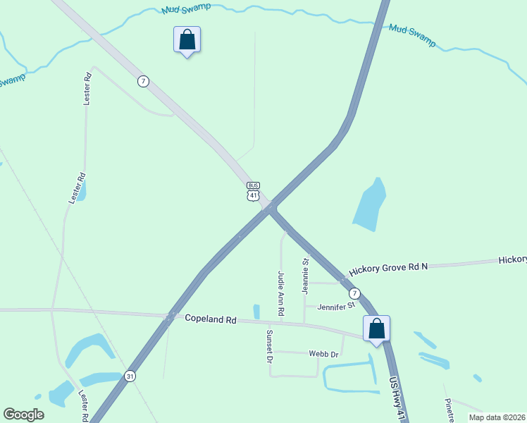 map of restaurants, bars, coffee shops, grocery stores, and more near 2498 South Patterson Street in Valdosta