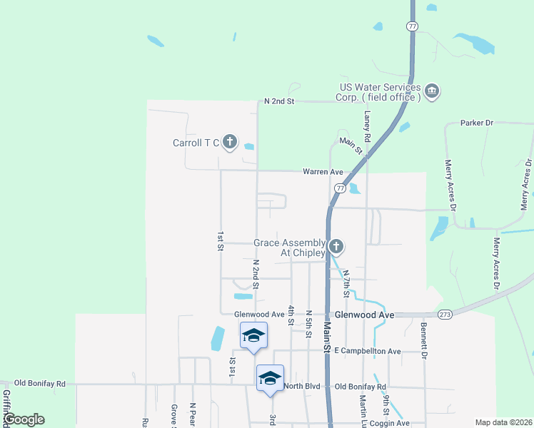 map of restaurants, bars, coffee shops, grocery stores, and more near 908-922 N 2nd St in Chipley