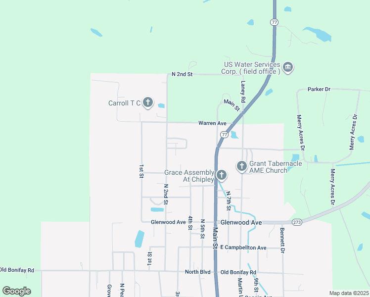 map of restaurants, bars, coffee shops, grocery stores, and more near 475 2nd Street in Chipley