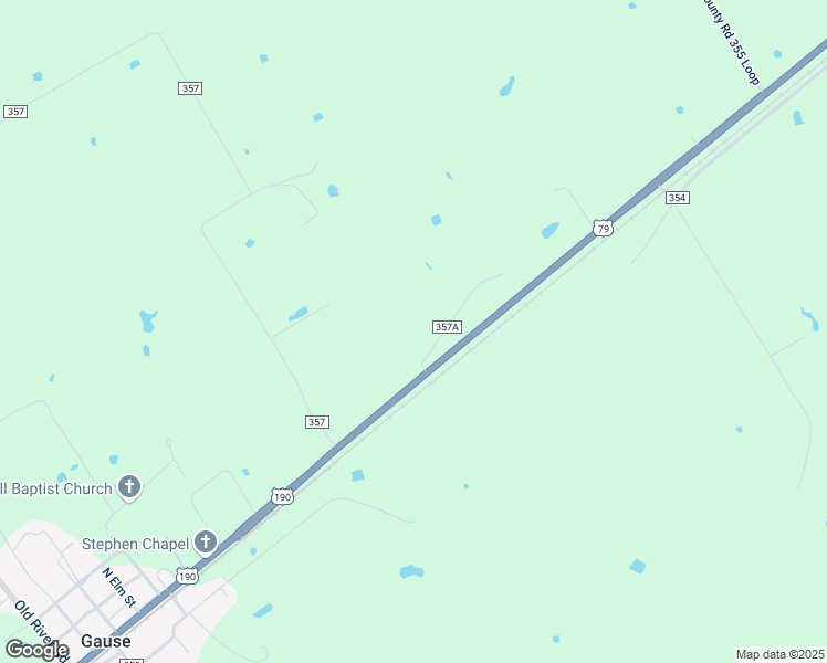 map of restaurants, bars, coffee shops, grocery stores, and more near 127 County Road 357A in Gause