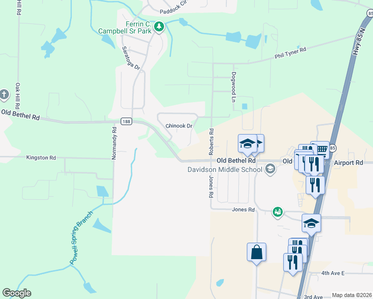 map of restaurants, bars, coffee shops, grocery stores, and more near 5953 Wind Trace Road in Crestview