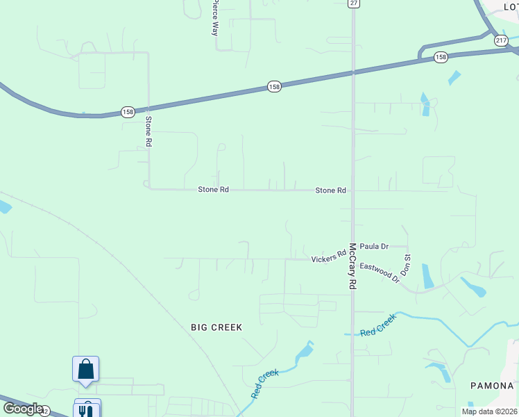 map of restaurants, bars, coffee shops, grocery stores, and more near 6753-7123 Stone Road in Semmes