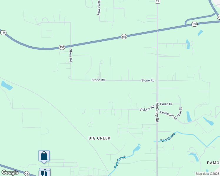 map of restaurants, bars, coffee shops, grocery stores, and more near 6753-7123 Stone Road in Semmes