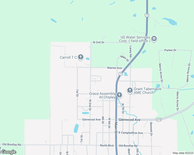 map of restaurants, bars, coffee shops, grocery stores, and more near 1260-1298 Plum Circle in Chipley