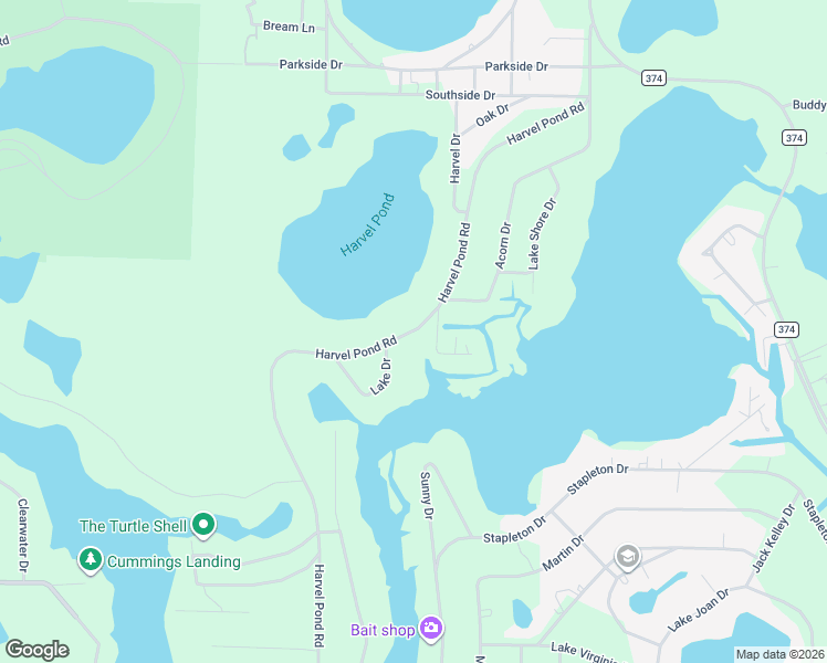 map of restaurants, bars, coffee shops, grocery stores, and more near Harvel Pond Road in Donalsonville