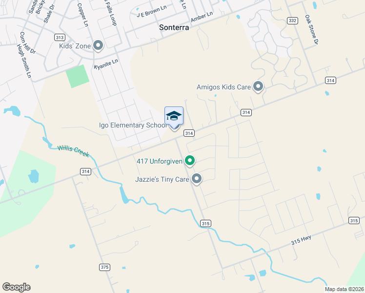 map of restaurants, bars, coffee shops, grocery stores, and more near 1601 County Road 314 in Jarrell