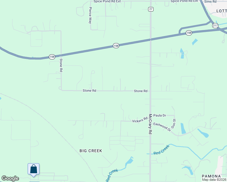 map of restaurants, bars, coffee shops, grocery stores, and more near 6753 Stone Road in Semmes