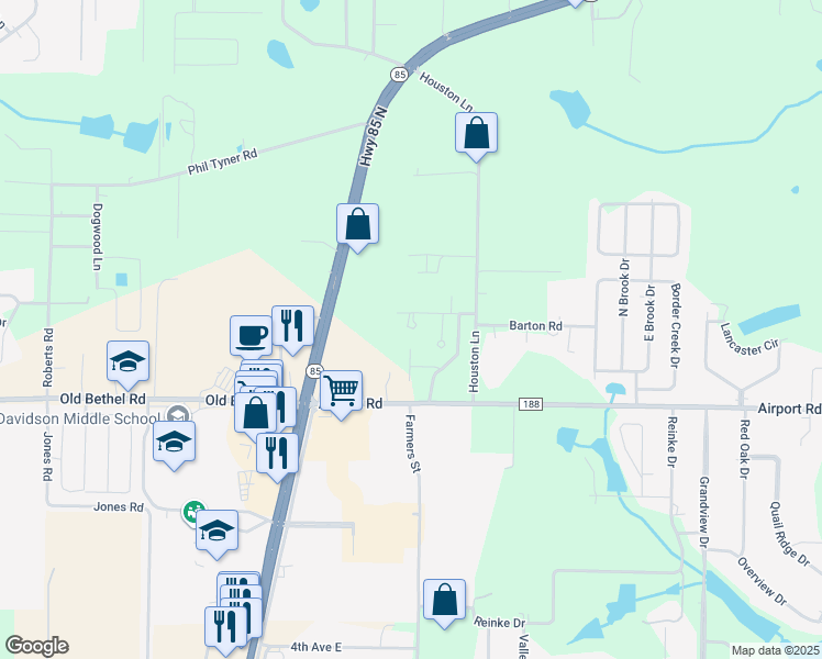 map of restaurants, bars, coffee shops, grocery stores, and more near 4852 Aunt Mary's Loop in Crestview